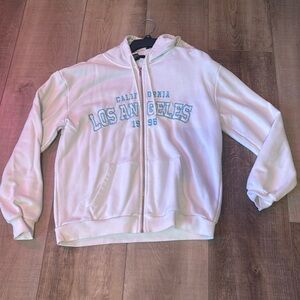 White Forever 21 zip-up hoodie California Los Angeles 1996